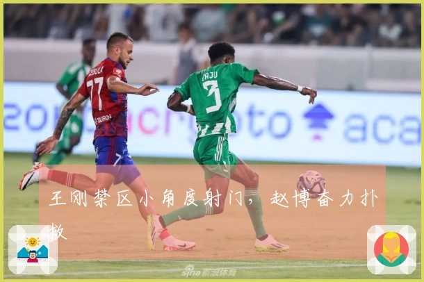 王刚禁区小角度射门，赵博奋力扑救